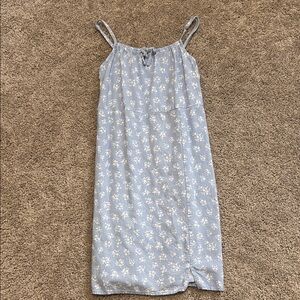 Girls Blue Floral Sleeveless Dress
